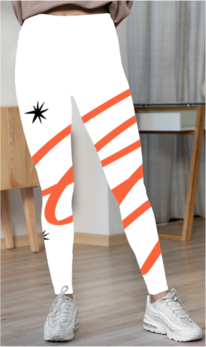 Women AOP Lines Design Cotton Leggings