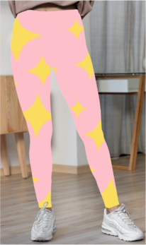 Women's Yellow Stars Aop Cotton Leggings
