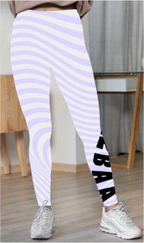 Women's Wavy Purple Lines Cotton Lycra Leggings