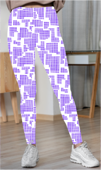 Women's Purple Aop Lycra Cotton Leggings