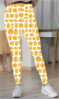 Women's Aop Designer Lycra Cotton Leggings Orange - Image 2