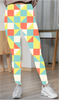 Women's Colourful Geometric Aop Lycra Cotton Leggings - Image 2