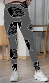 Women's Leaf Printed Lycra Leggings - Image 2