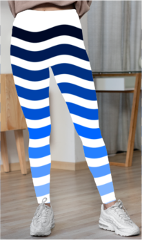 Women's Waves Aop Lycra Leggings - Image 2