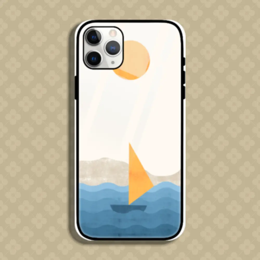 Boat Scenery Iphone 11 Pro Mobile Glass Case Back Cover