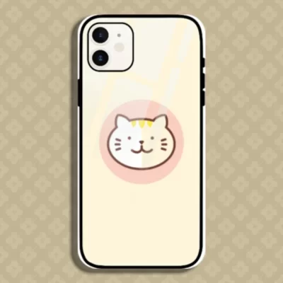 Cat Design Iphone 12 Mobile Glass Case Back Cover