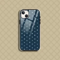 Cross Printed Blue Iphone 13 Mobile Glass Case Back Cover