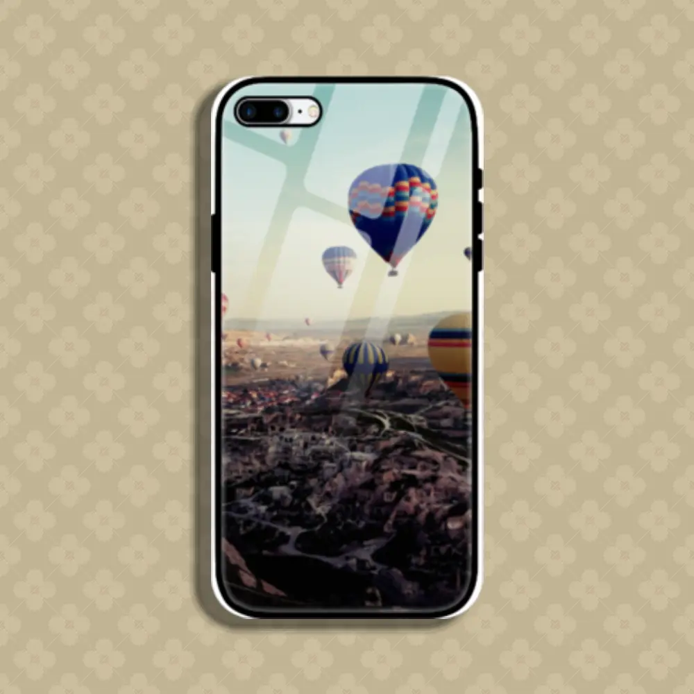 Hot Air Ballon Iphone 8 Plus Mobile Glass Case Back Cover