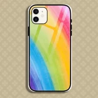 Rainbow Printed Iphone 12 Mini Mobile Glass Case Back Cover