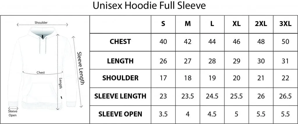 Sweatshirt & Hoodie Size Chart