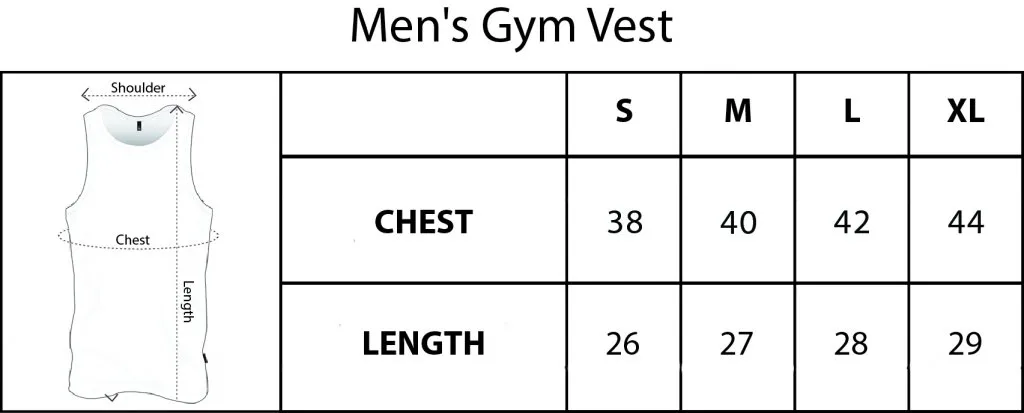 men Gym Vest Size chart