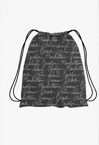 Typographic Polyester Drawstring Bag