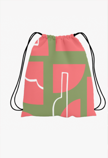 Abstract Drawstring bag