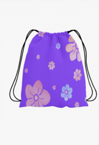 Floral Prints Polyester Drawstring Bag