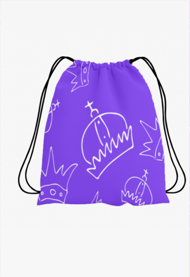 Purple Polyester Drawstring Bag