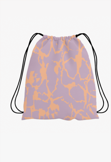 Peach Color Durable Polyester Drawstring Bag
