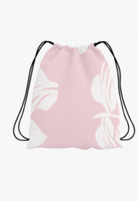 Floral Polyester Drawstring Bag