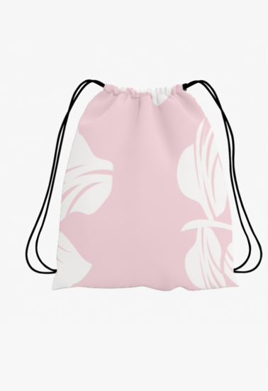 Floral Polyester Drawstring Bag