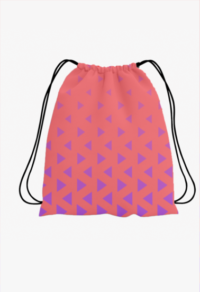 Rose Color Arrow Polyester Drawstring Bag