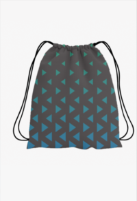 Blue Arrows Polyester Drawstring Bag
