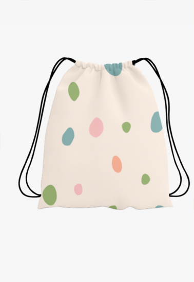 Dots Polyester Drawstring Bag