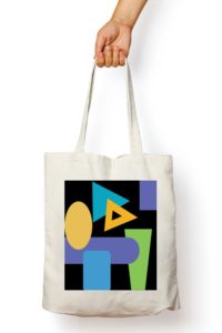 Geometric White Tote Bag