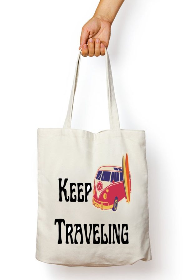 Keep Traveling White Tote Bag