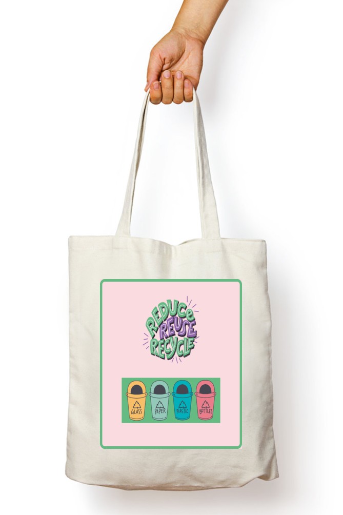 ECO Friendly White Rewashable Tote Bag