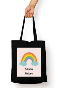 Colorful Nature Black Tote Bag