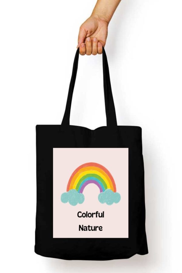 Colorful Nature Black Tote Bag