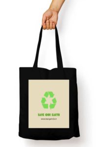 Save Earth Black Tote Bag
