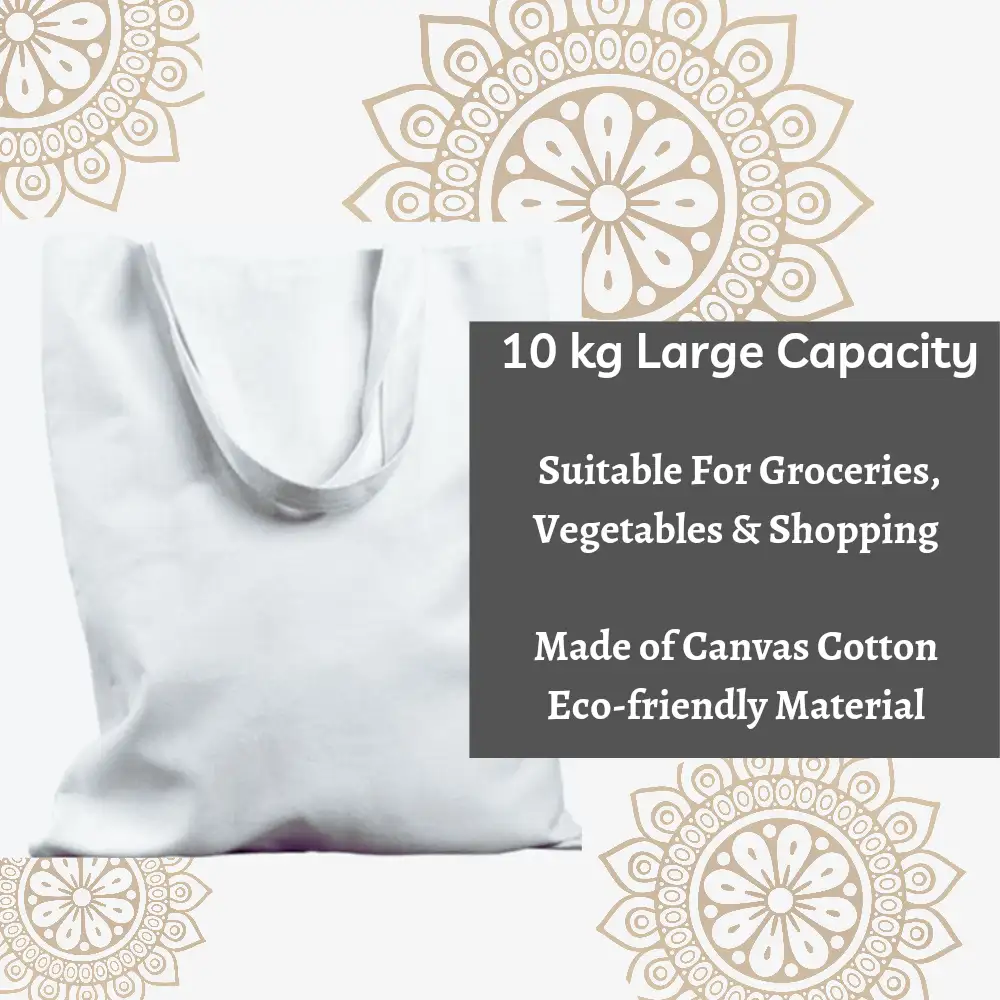 Abstract 100% Cotton Canvas Tote Bag - Image 3