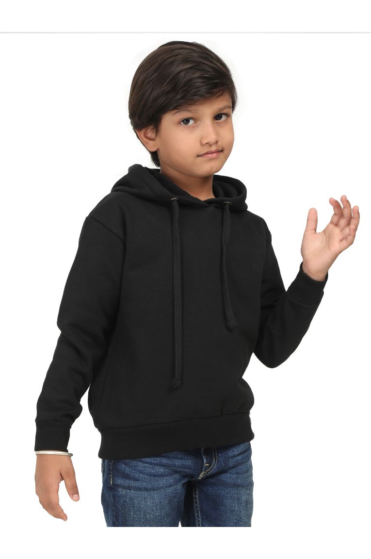Kids Hooded Sweatshirt Black - Image 3