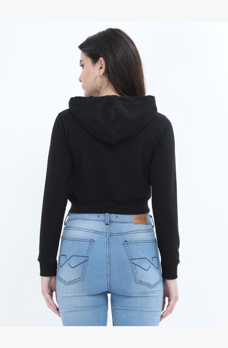 Black Crop hoodie Back