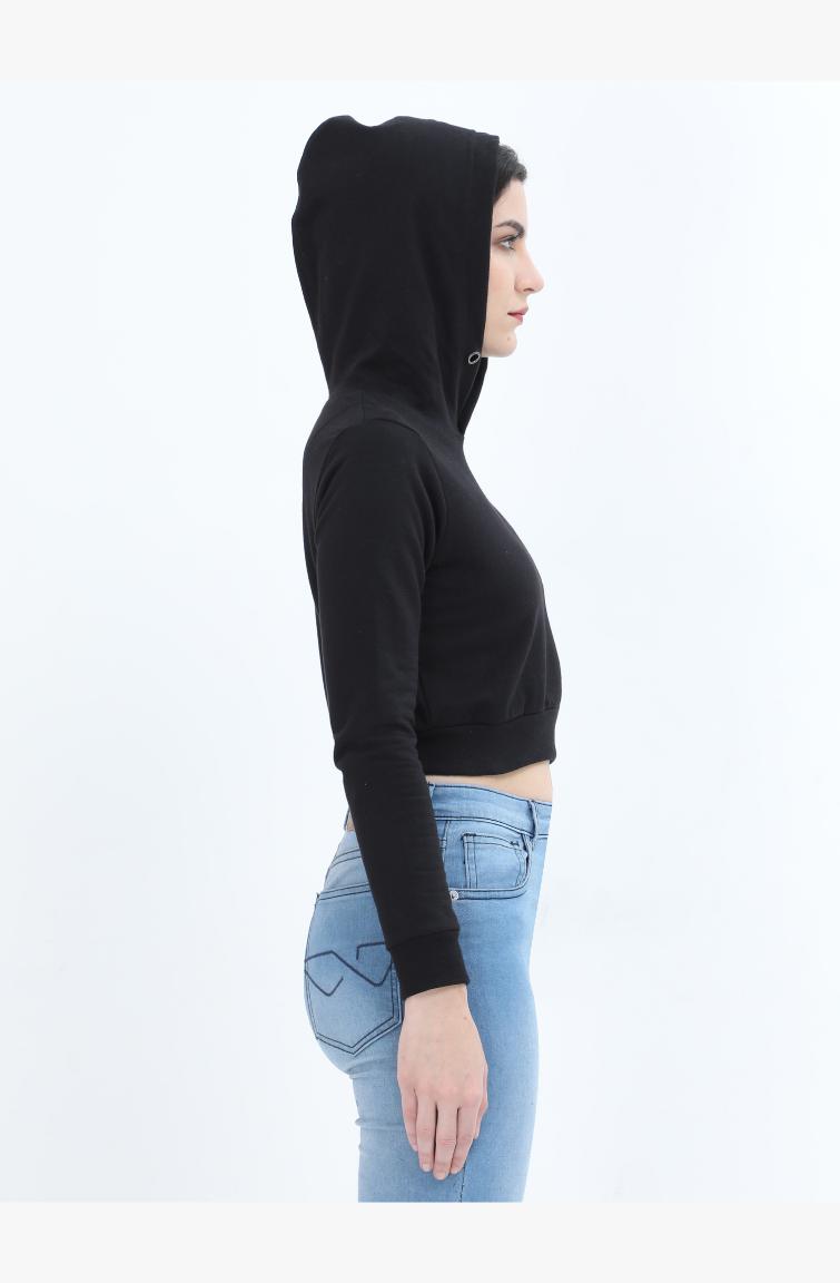Black Crop hoodie Right Sleeve