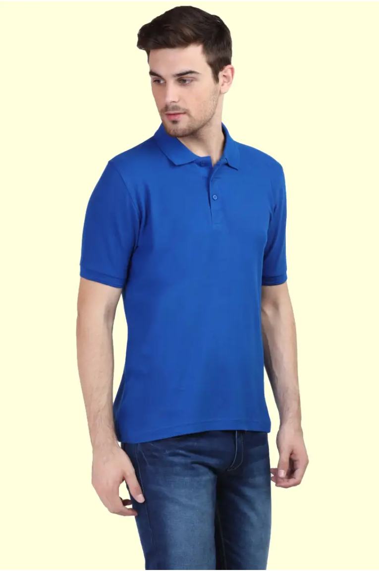 Men Royal Blue Polo T-Shirt