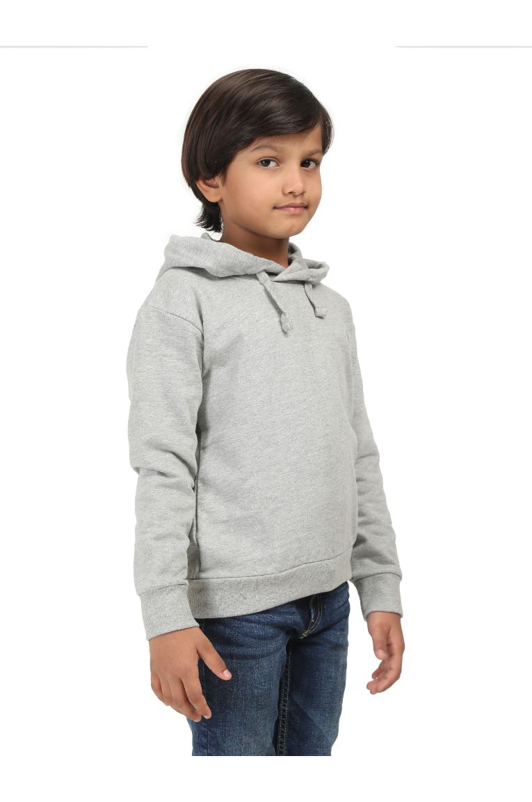 Kids Cotton Hooded Sweatshirt Grey - Image 3