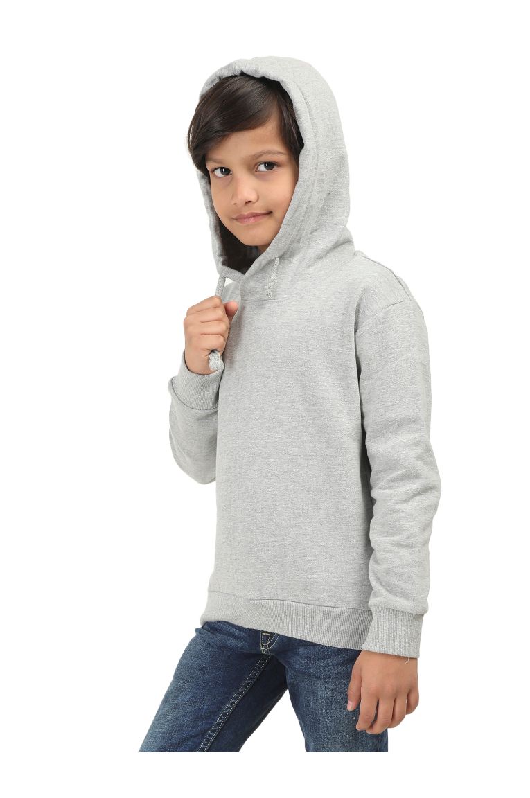 Kids Cotton Hooded Sweatshirt Grey - Image 2