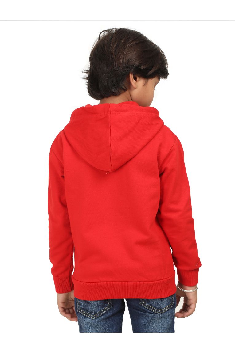 Kids Hooded Sweatshirt Red - Image 5