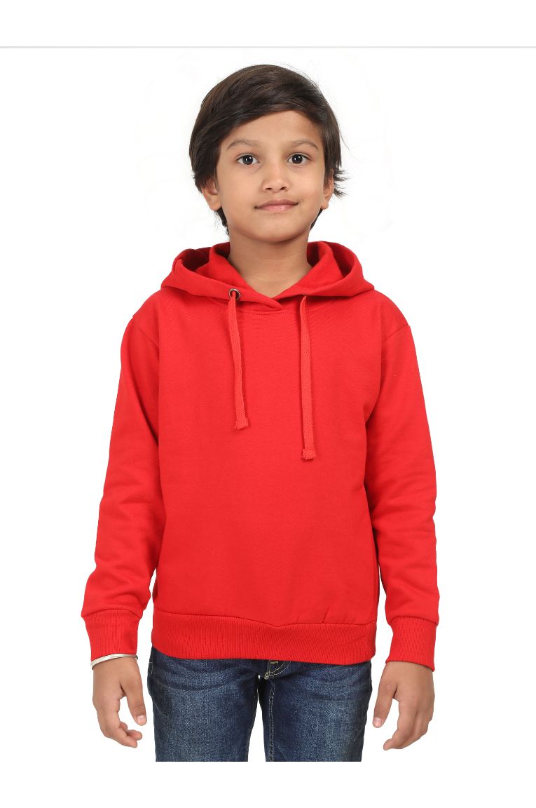 Kids Hooded Sweatshirt Red - Image 2