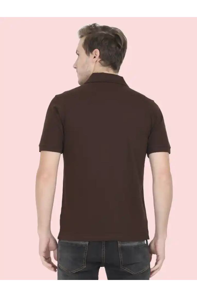 Men Coffee Brown  Polo T-Shirt - Image 3