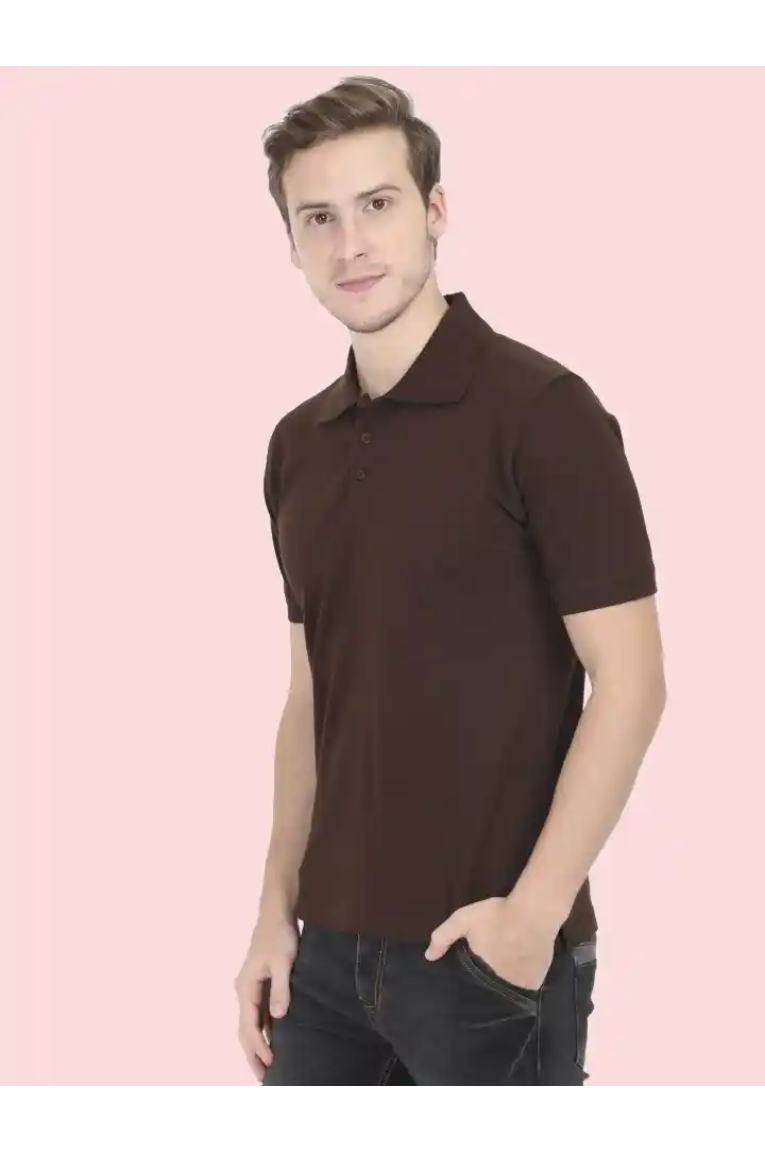 Men Coffee Brown  Polo T-Shirt