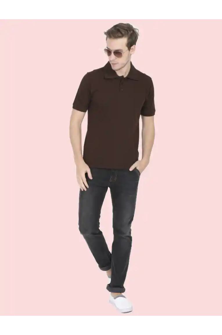 Men Coffee Brown  Polo T-Shirt - Image 2