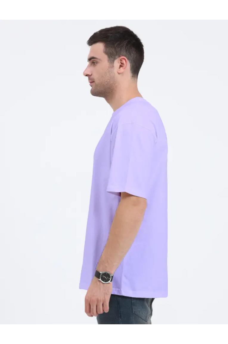 Left Shoulder Purple Oversized T-shirt