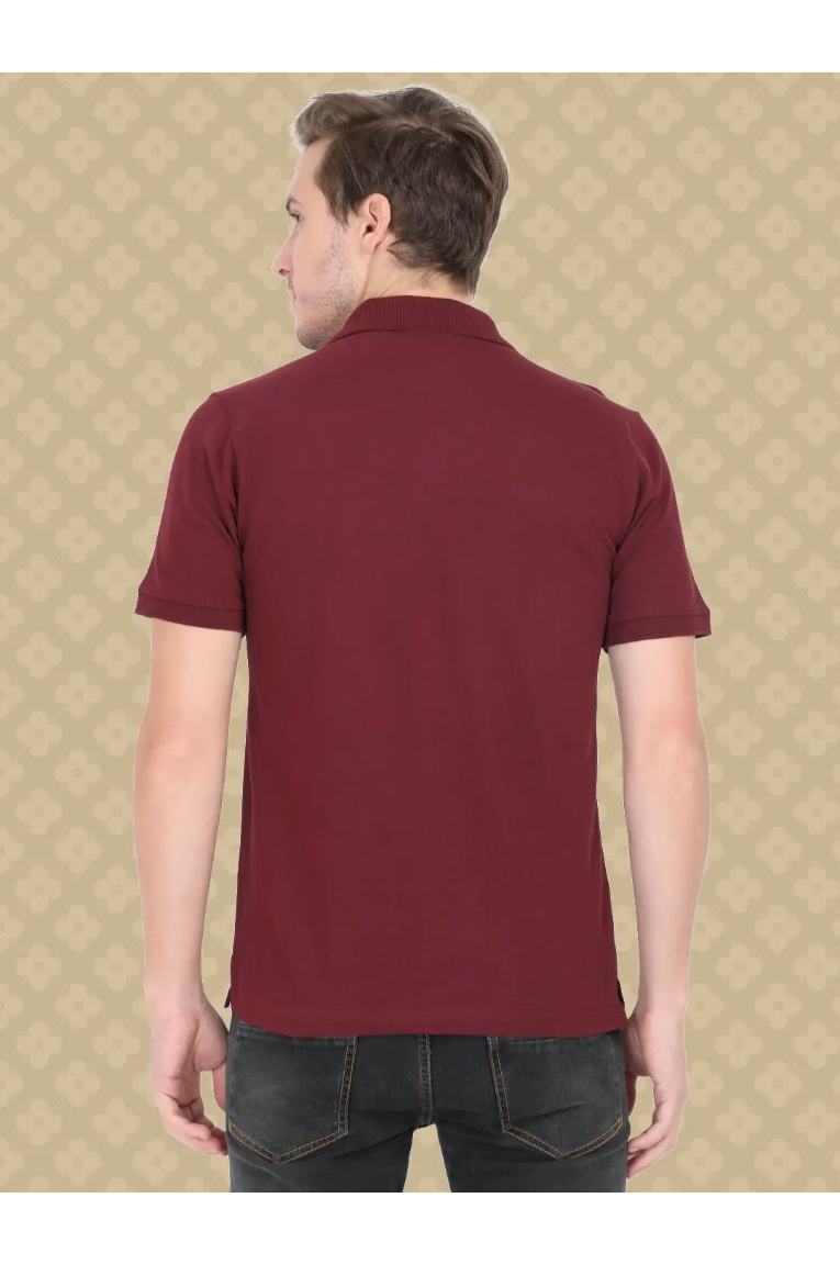 Men Maroon Polo T-Shirt - Image 6
