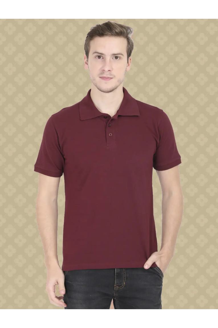 Men Maroon Polo T-Shirt