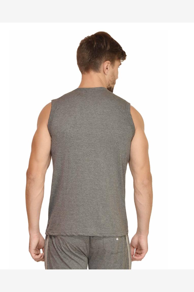 Men Back In Vests Of Charcoal Color