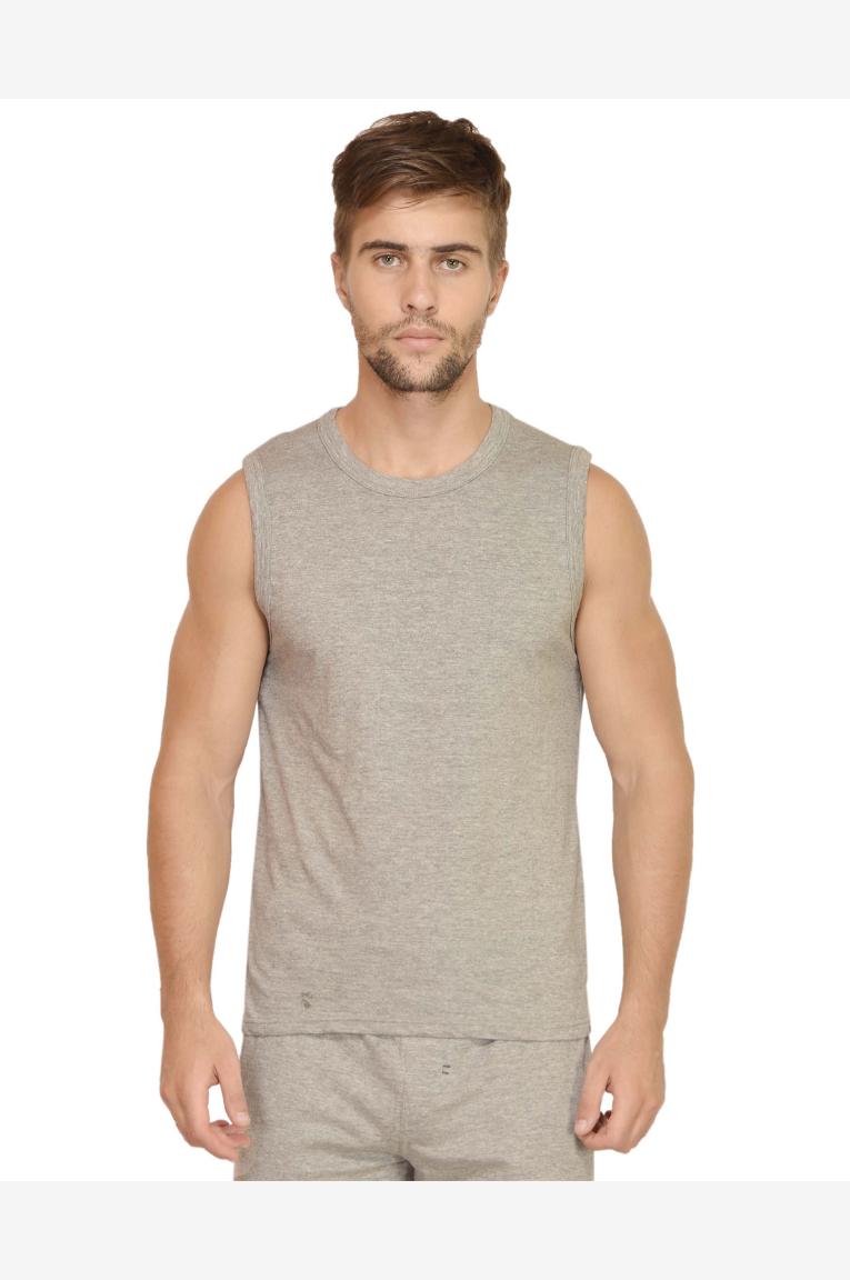 Men In Vest Of Grey Color