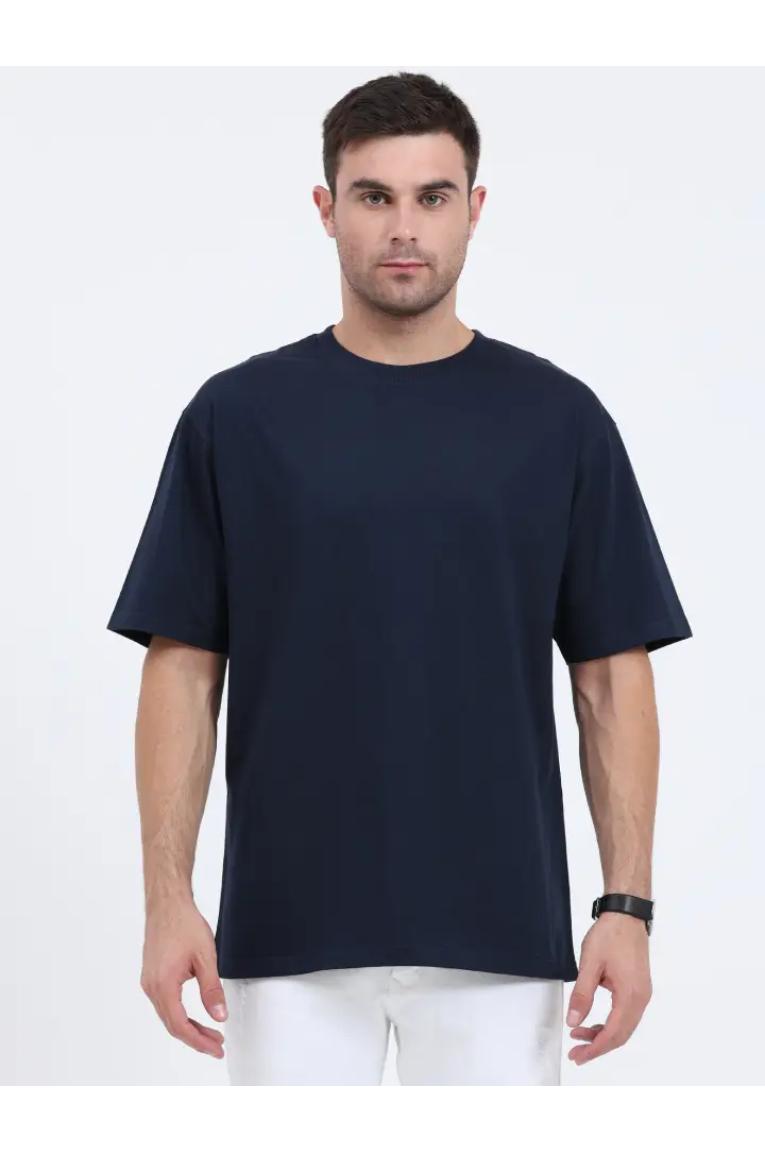 Men Oversized T-shirt Navy Blue