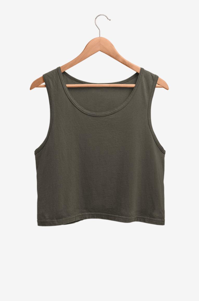 Olive Green Crop Tank